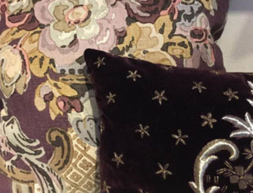 Uniquely Patterned Cushions in Aubergine and Gold